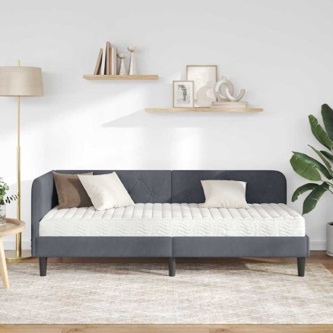 Rama łóżka narożnego Ciemnoszary 80 x 200 cm Aksamit