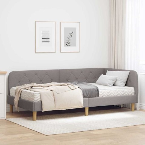 Rama łóżka narożnego Ciemnoszary 90 x 200 cm tkanina