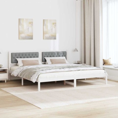 Ramka łóżka Jasnoszary 200 x 200 cm Lite drewno sosnowe