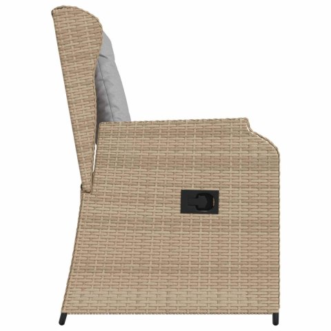 Ławka ogrodowa 2 pcs Beżowy polirattan