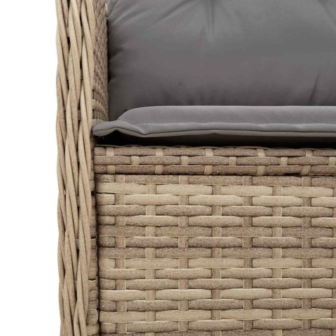 Ławka ogrodowa 2 pcs Beżowy polirattan