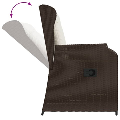 Ławka ogrodowa 2 pcs Brązowy polirattan