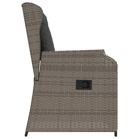 Ławka ogrodowa 2 pcs Szary polirattan