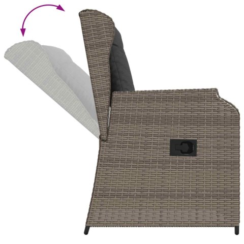 Ławka ogrodowa 2 pcs Szary polirattan