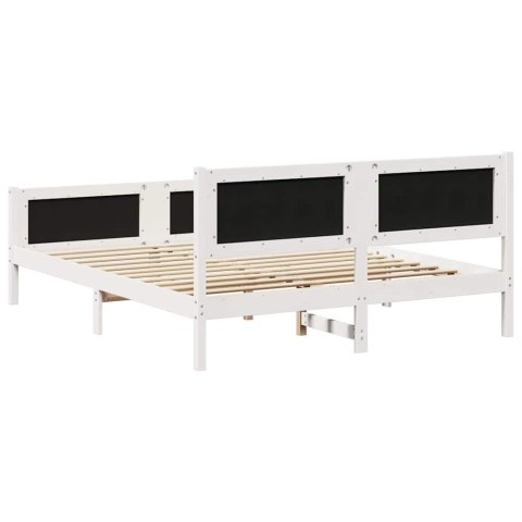 Rama łóżka Biały i jasnoszary 160 x 200 cm Lite drewno sosnowe
