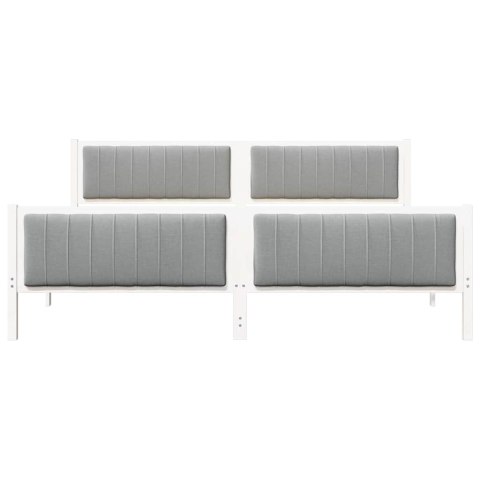 Rama łóżka Biały i jasnoszary 200 x 200 cm Lite drewno sosnowe