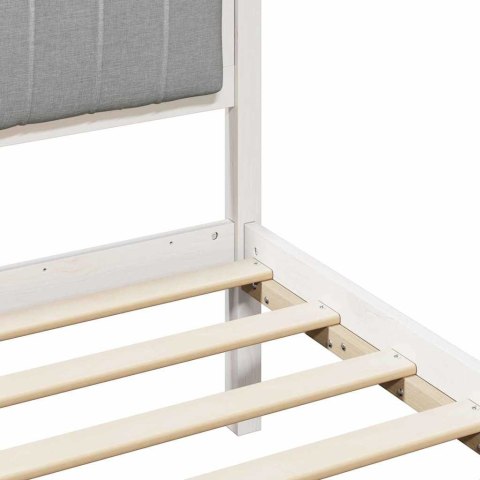 Rama łóżka Biały i jasnoszary 200 x 200 cm Lite drewno sosnowe