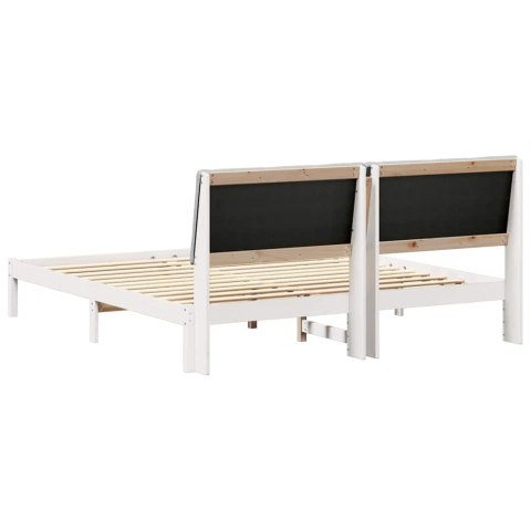 Rama łóżka Biały i jasnoszary 200 x 200 cm Lite drewno sosnowe