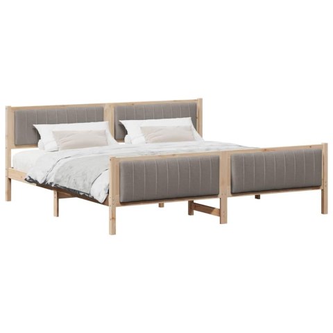 Rama łóżka Brązowy i taupe 200 x 200 cm Lite drewno sosnowe