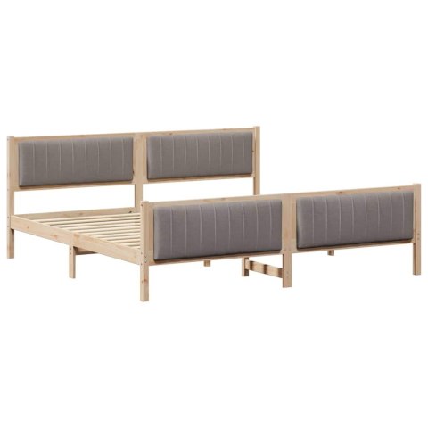 Rama łóżka Brązowy i taupe 200 x 200 cm Lite drewno sosnowe