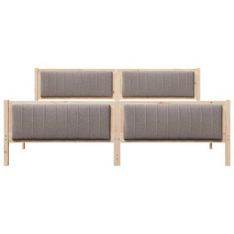 Rama łóżka Brązowy i taupe 200 x 200 cm Lite drewno sosnowe