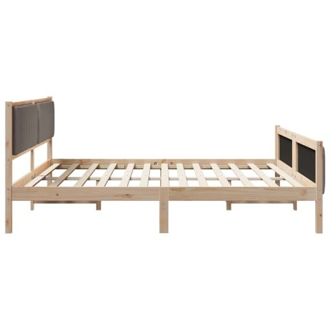 Rama łóżka Brązowy i taupe 200 x 200 cm Lite drewno sosnowe