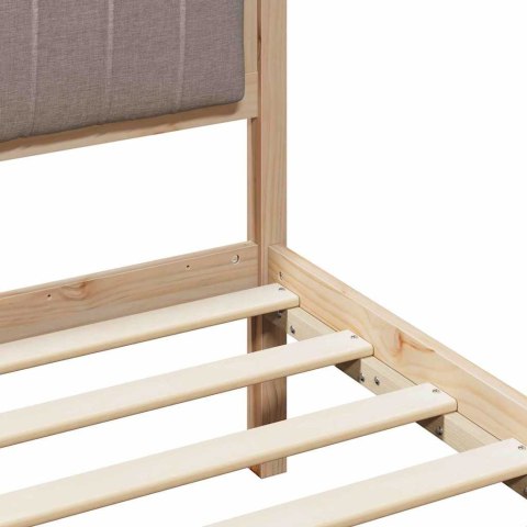 Rama łóżka Brązowy i taupe 200 x 200 cm Lite drewno sosnowe