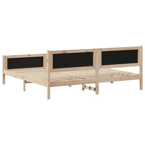 Rama łóżka Z zagłówkiem Brązowy i jasnoszary 200 x 200 cm