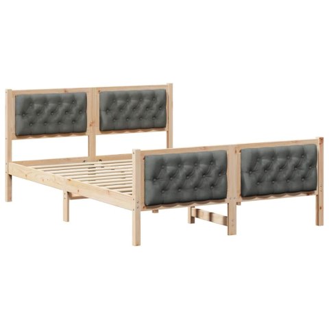 Ramka łóżka Ciemnoszary 150 x 200 cm Lite drewno sosnowe