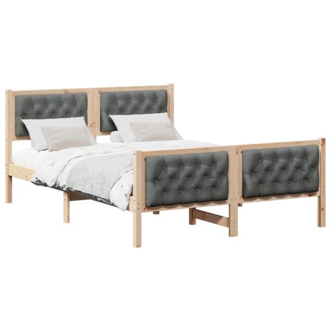 Ramka łóżka Ciemnoszary 150 x 200 cm Lite drewno sosnowe