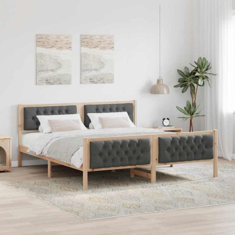 Ramka łóżka Ciemnoszary 160 x 200 cm Lite drewno sosnowe