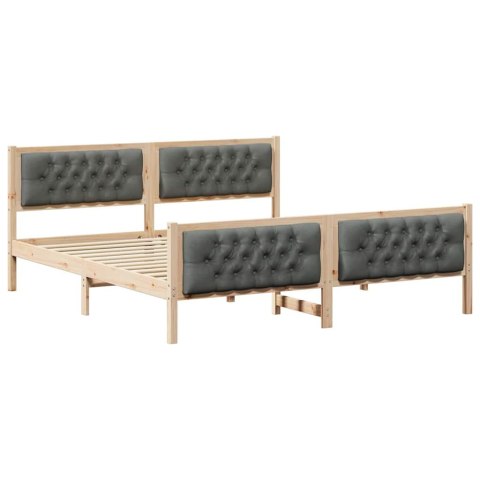 Ramka łóżka Ciemnoszary 160 x 200 cm Lite drewno sosnowe