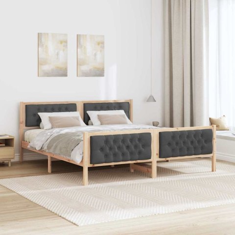 Ramka łóżka Ciemnoszary 160 x 200 cm Lite drewno sosnowe