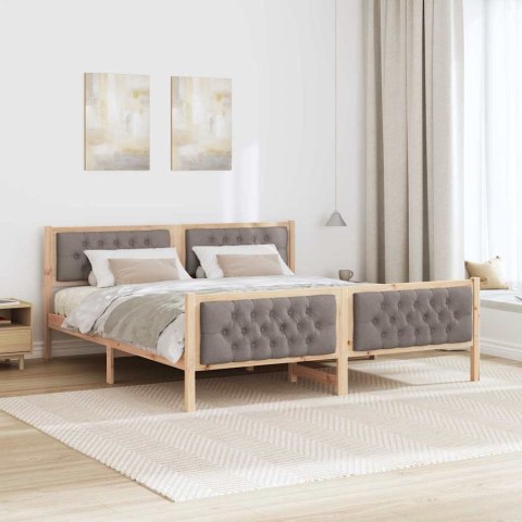 Ramka łóżka Ciemnoszary 160 x 200 cm Lite drewno sosnowe