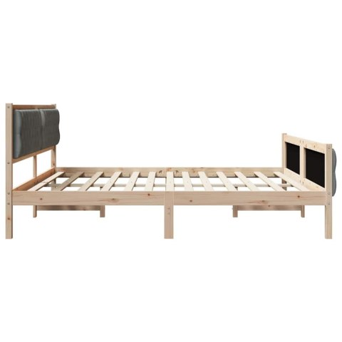 Ramka łóżka Ciemnoszary 200 x 200 cm Lite drewno sosnowe