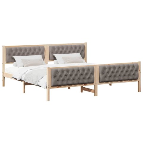 Ramka łóżka Ciemnoszary 200 x 200 cm Lite drewno sosnowe