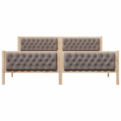 Ramka łóżka Ciemnoszary 200 x 200 cm Lite drewno sosnowe