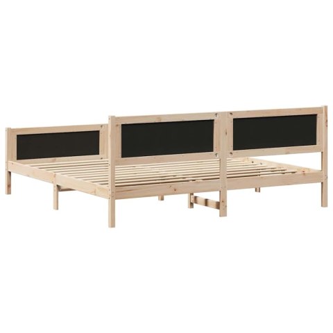 Ramka łóżka Czarny 200 x 200 cm Lite drewno sosnowe