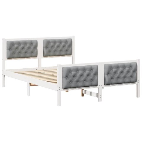 Ramka łóżka Jasnoszary 140 x 190 cm Lite drewno sosnowe