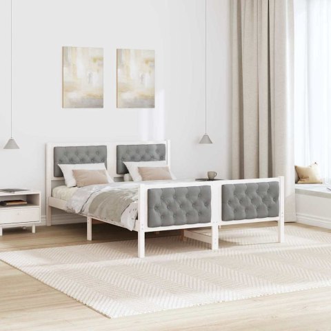 Ramka łóżka Jasnoszary 150 x 200 cm Lite drewno sosnowe