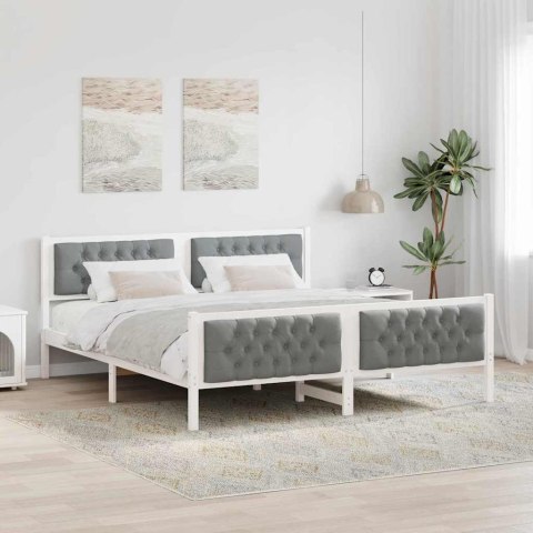 Ramka łóżka Jasnoszary 160 x 200 cm Lite drewno sosnowe