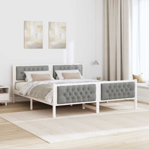Ramka łóżka Jasnoszary 160 x 200 cm Lite drewno sosnowe