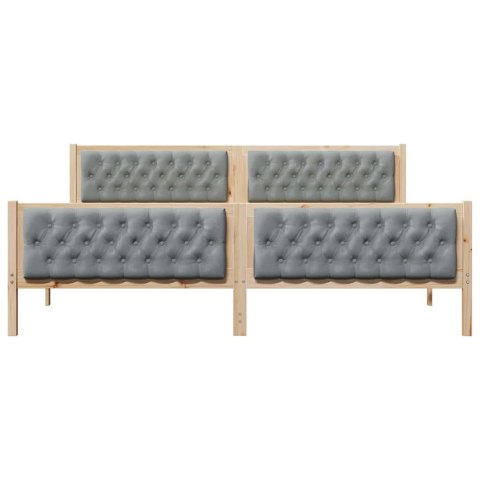 Ramka łóżka Jasnoszary 200 x 200 cm Lite drewno sosnowe