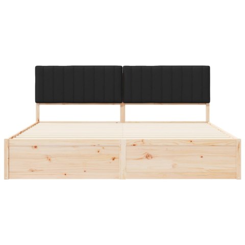Ramka łóżka z tapicerowanym wezgłowiem Czarny 200 x 200 cm