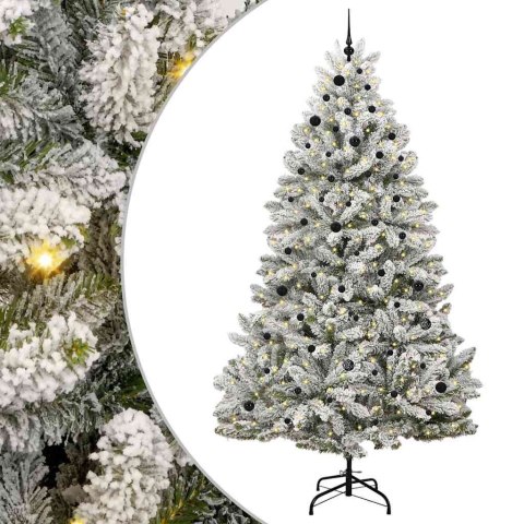 Sztuczna choinka Zielony i Biały 270 cm PVC i Metal