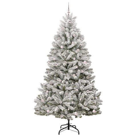 Sztuczna choinka Zielony i Biały 270 cm PVC i Metal
