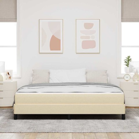 Łóżko sprężynowe z materacem Kremowy 180 x 200 cm tkanina