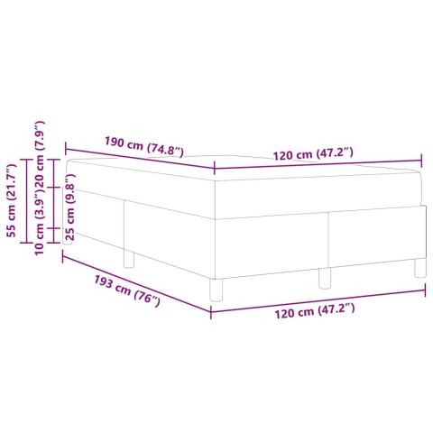 Łóżko sprężynowe Czarny 120 x 190 cm tkanina