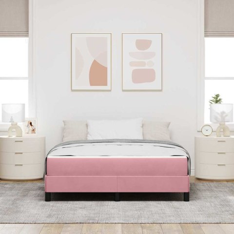 Łóżko sprężynowe z materacem Różowy 160 x 210 cm tkanina