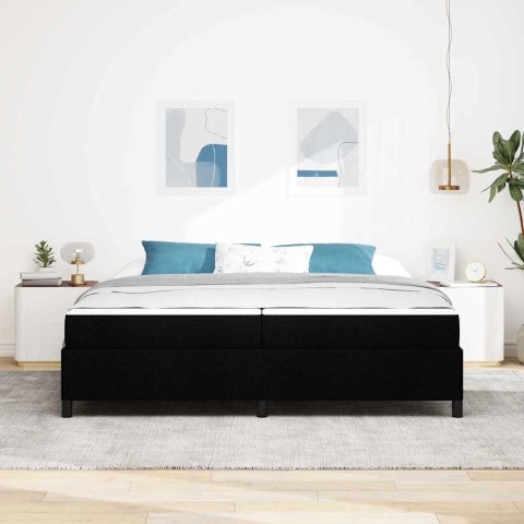 Łóżko sprężynowe Czarny 200 x 200 cm tkanina