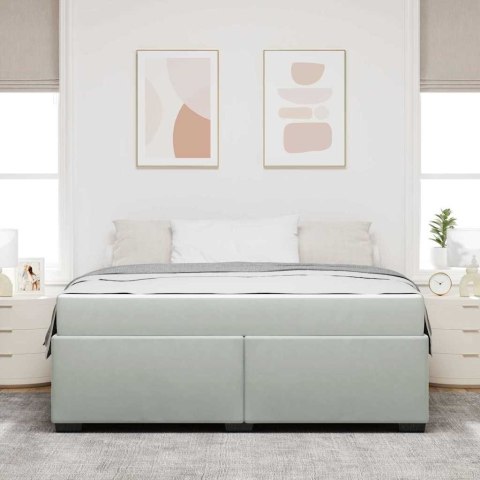 Rama łóżka z materacem Jasnoszary 180 x 200 cm Aksamit
