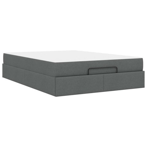 Rama łóżka z materacem 2 pcs Przygaszony Szary tkanina