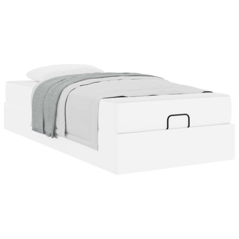 Rama łóżka z materacem z materacem 2 pcs Biały PVC
