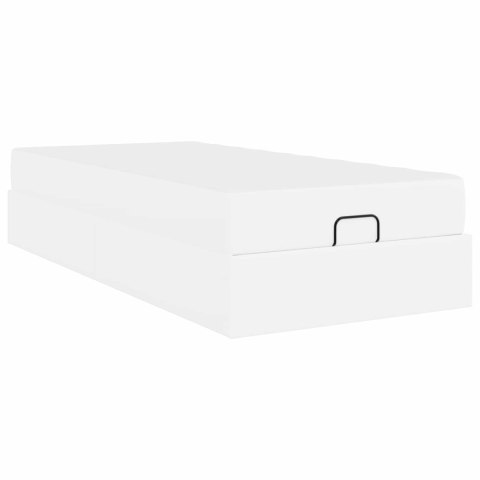 Rama łóżka z materacem z materacem 2 pcs Biały PVC
