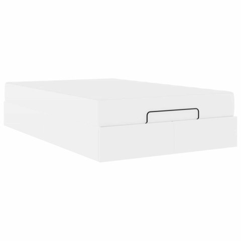 Rama łóżka z materacem z materacem 2 pcs Biały PVC
