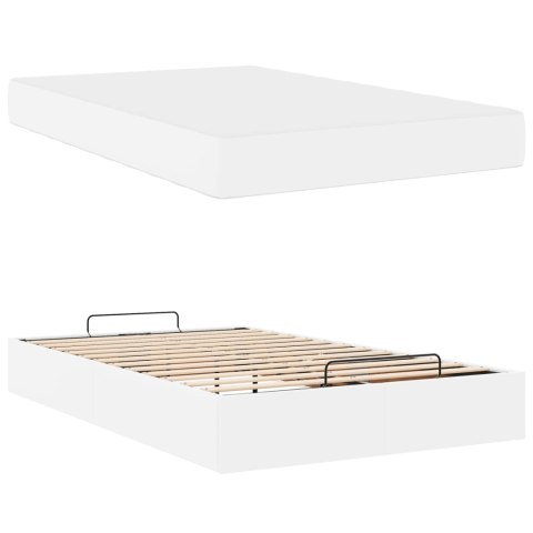 Rama łóżka z materacem z materacem 2 pcs Biały PVC