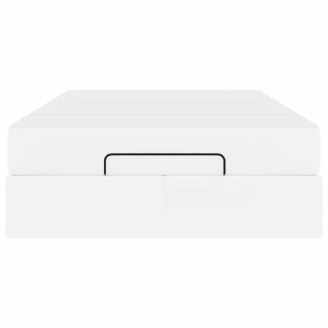 Rama łóżka z materacem z materacem 2 pcs Biały PVC