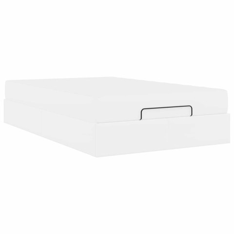 Rama łóżka z materacem z materacem 2 pcs Biały PVC