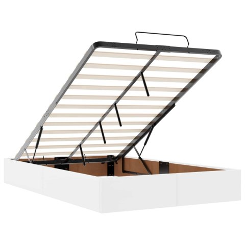 Rama łóżka z materacem z materacem 2 pcs Biały PVC