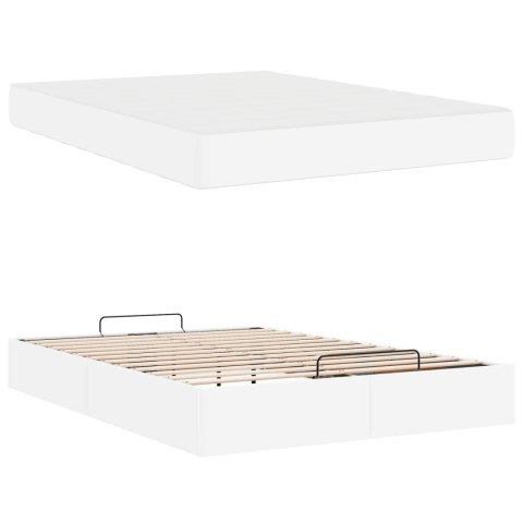 Rama łóżka z materacem z materacem 2 pcs Biały PVC